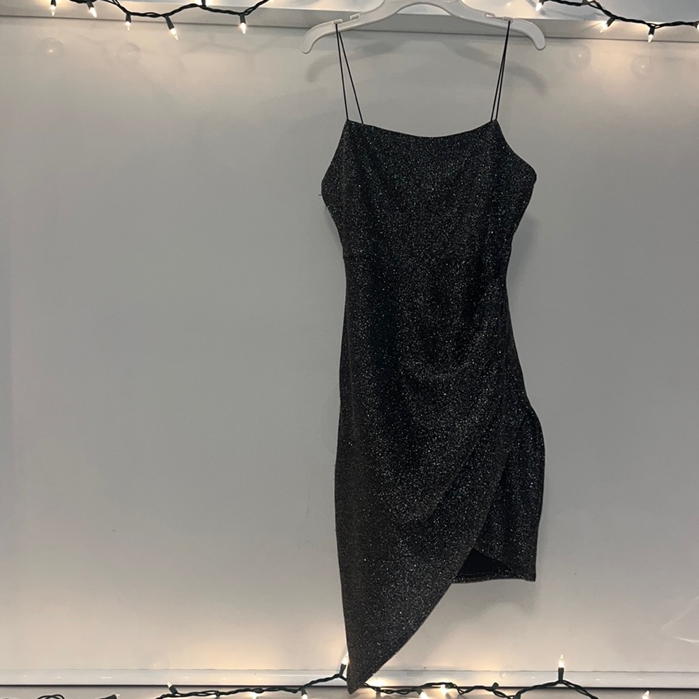 Black sparkly asymmetrical dress size M
